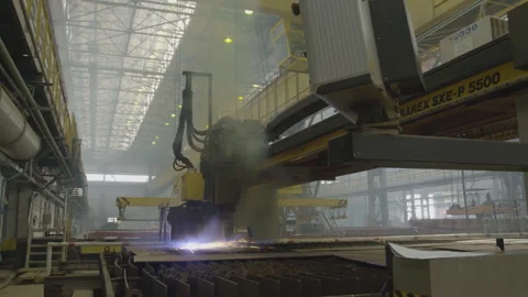 Automatic laser welding machine at the shipyard. Stock Footage 104183997