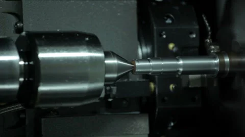 Automatic lathe works metal in factory Stock-Footage 59704248