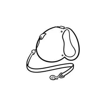Automatic leash hand drawn outline doodle icon. Stock Illustration