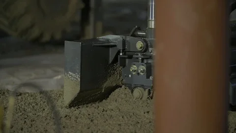 Automatic Leveler Leveling Concrete - Up-close- Slo-Mo Stock Footage 101390969