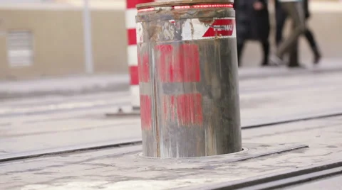 Automatic lifting pole 스톡 동영상 47241814