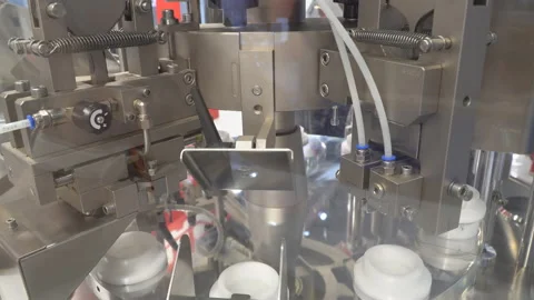 Automatic line for filling products in containers Stock Footage 111171396