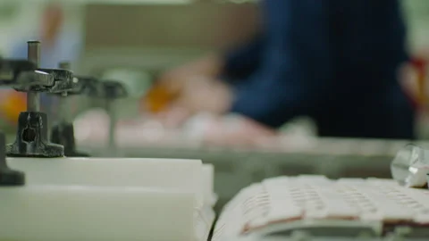 Automatic line for packing food Stock Footage 237488003