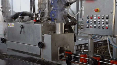 Automatic Line for Processing and Canning Vegetables . Preserving Tomatoes 2 Stock Footage 67206032