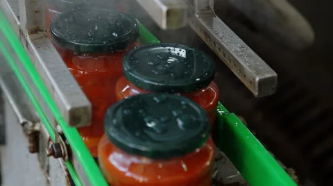 Automatic Line for Processing and Canning Vegetables . Preserving Tomatoes 5 Stock Footage 67206601