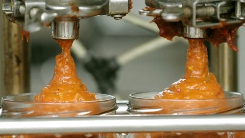 Automatic Line for Processing of Canned Vegetables . Stock Footage 123810572