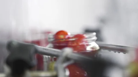 Automatic Line for Processing of Vegetables. Preserving Tomatoes and cucumbers Stock Footage 127857321