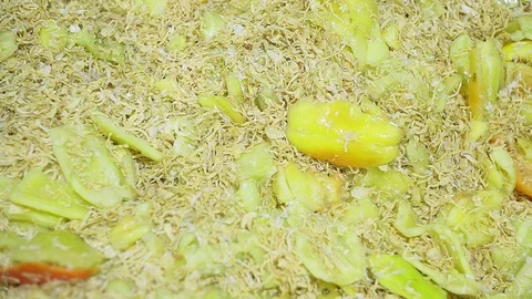Automatic Line for Processing of Vegetables. Preserving paprika peppers. Canned Stock Footage 129265041