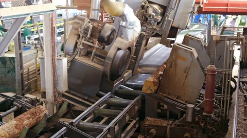 Automatic line sawing Stock Footage 119264027