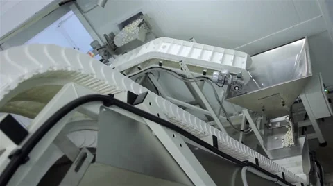 Automatic line for sorting and packing of meat dumplings Stock Footage 61883752