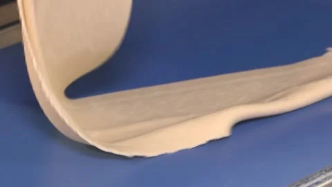 Automatic line of thin dough Video stock 105402551