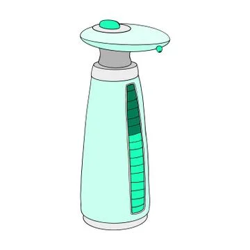 Automatic liquid soap dispenser hand sanitizer touch. Product home hygiene pr Stock Illustration