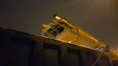 Automatic loading of snow into the truck Stock Footage 100646639