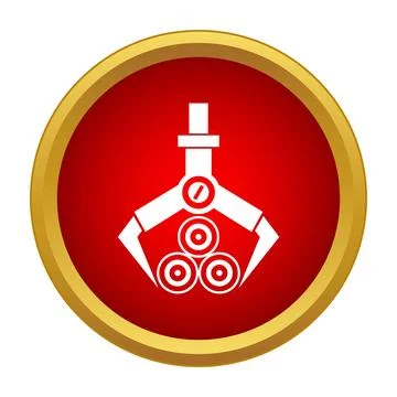 Automatic logging manipulator gripping logs icon symbol Stock Illustration