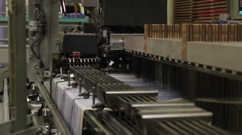 Automatic loom fabric in textile industry Video stock 44720049