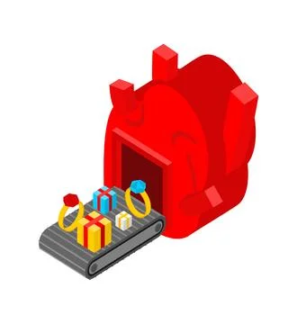 Automatic Love production. Production complex of wedding technological equi.. Illustrazione stock