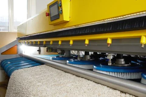 Automatic machine and equipment for carpet washing and dry cleaning Stock Photos