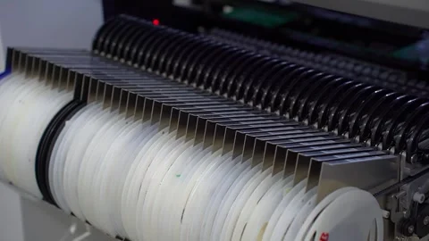 Automatic machine for assembling electronic circuit boards. Stock Footage 297560824