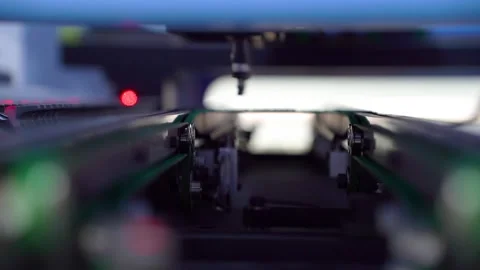 Automatic machine for assembling electronic circuit boards. Stock Footage 297561190
