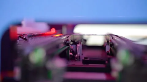 Automatic machine for assembling electronic circuit boards. Stock Footage 297561414