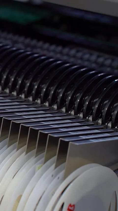 Automatic machine for assembling electronic circuit boards. Stock Footage 297601643