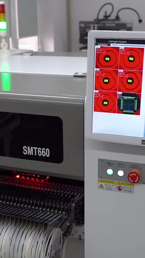 Automatic machine for assembling electronic circuit boards. 스톡 동영상 297601653