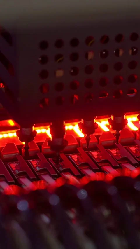 Automatic machine for assembling electronic circuit boards. 스톡 동영상 297601664