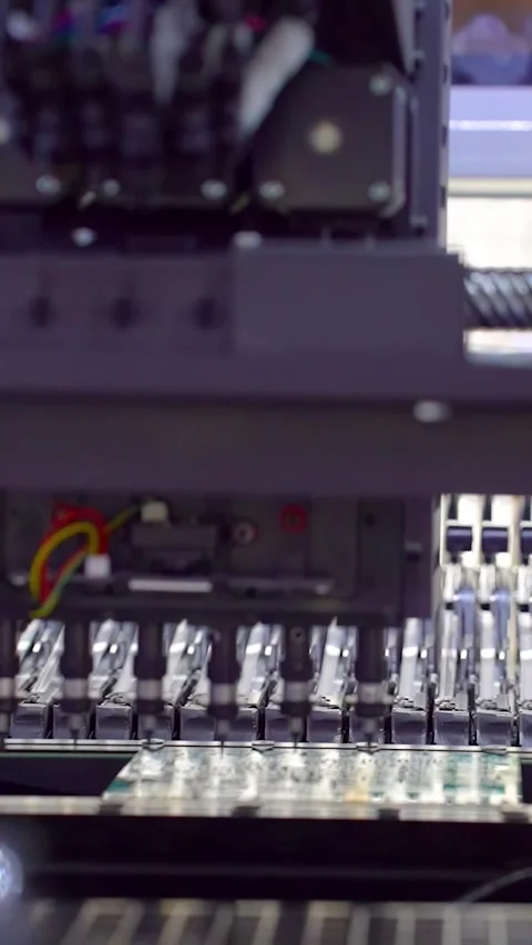 Automatic machine for assembling electronic circuit boards. Stock Footage 297601721