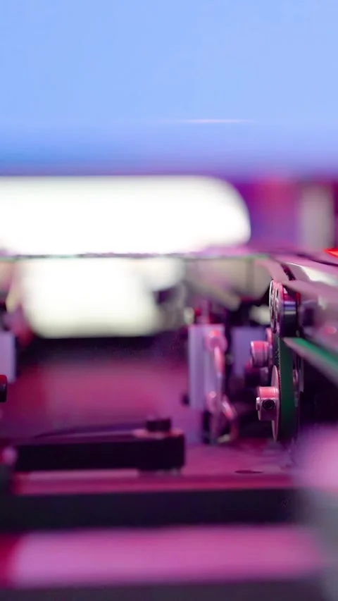 Automatic machine for assembling electronic circuit boards. Stock Footage 297601768