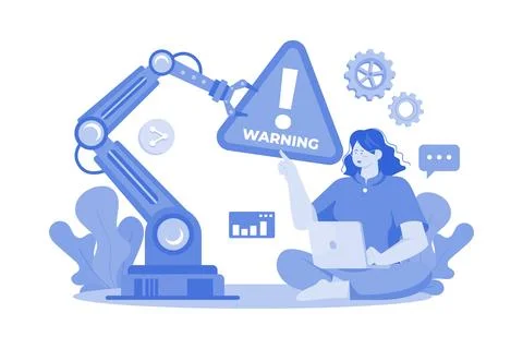Automatic Machine Giving Warning Illustration concept on white background Stock Illustration