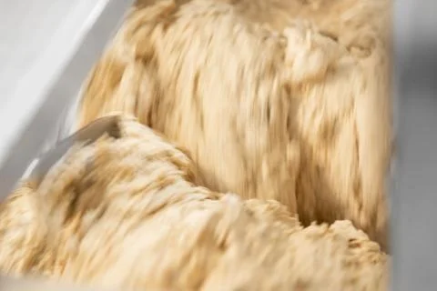 Automatic machine for kneading dough in bakery for bread, flour, yeast and water Stock Photos