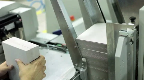 Automatic machine printing books Stock Footage 61323836