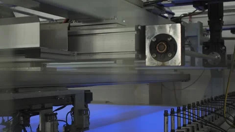 Automatic Machine Produces Blanket in Weaving Factory Stock Footage 279919300