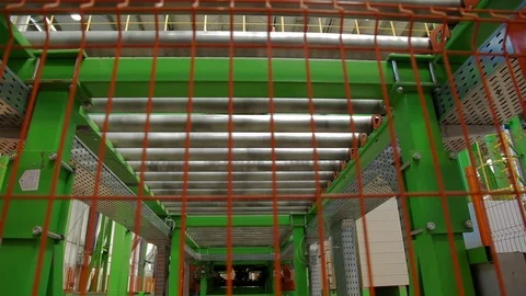 Automatic Machine Production of chipboard Stock Footage 70648112