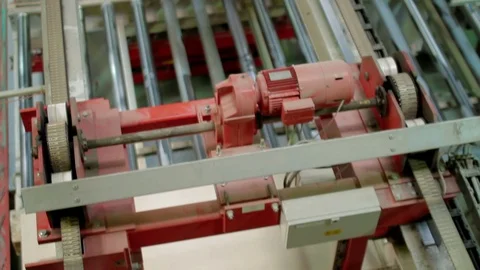 Automatic Machine Production of chipboard Stock Footage 70659244