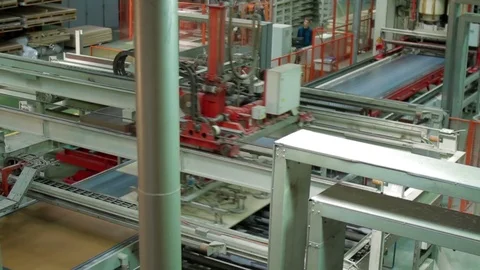 Automatic Machine Production of chipboard Stock Footage 70659711