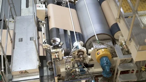 Automatic machine for production of labels and paper Stock Footage 105343888