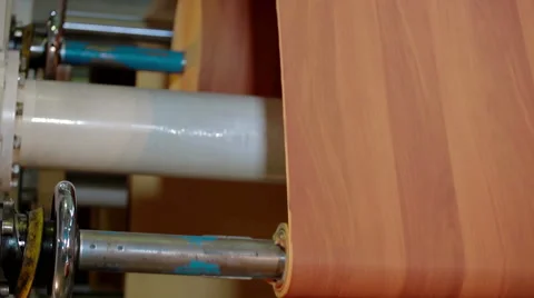 Automatic Machine Production of tape for laminate Stock Footage 63464538