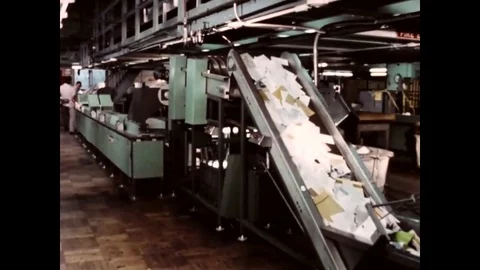 An automatic mail culling and stamp cancelling machine in New York City is one Video stock 79422332