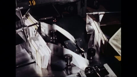 Automatic Mail Processing And Distribution At Post Office Processing Facility Stock Footage 139646977