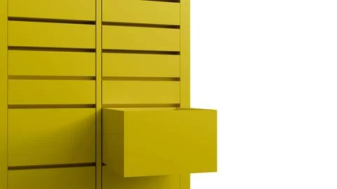 Automatic mailbox yellow for issuing parcels city, post office point of issue Photos