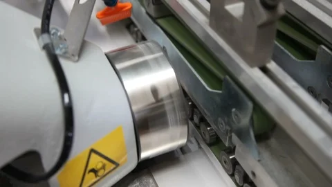 Automatic  material sorting system close up Stock Footage 93748413