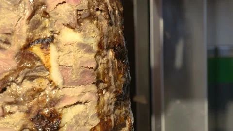 Automatic Meat Doner Slicing Machine Stock-Footage 203026006