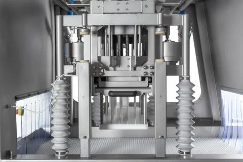 Automatic meat injector, meat processing equipment, food production, isolated Stock Photos