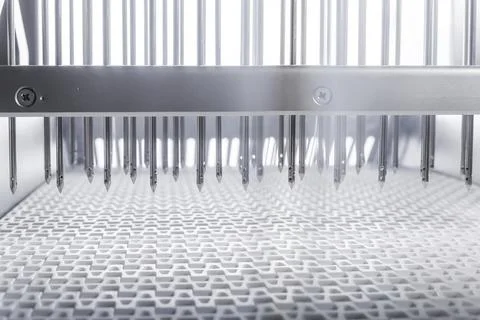 Automatic meat injector, meat processing equipment, food production, isolated Stock Photos