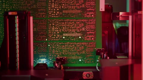 Automatic mechanical check of electronic board. Welding installation of 库存影片 333373431