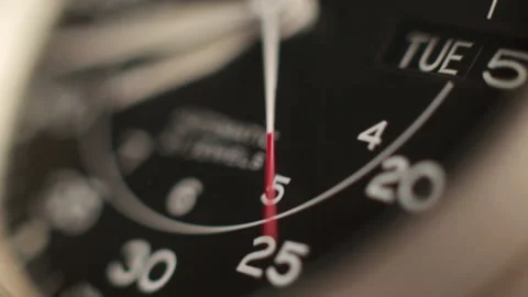 Automatic Mechanical Field Watch Face Ticking Stock Footage 333073273