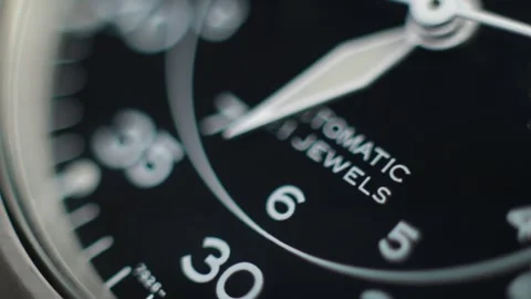 Automatic Mechanical Field Watch Face Ticking Stock Footage 333075333