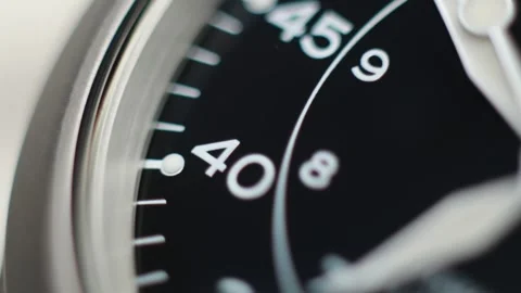 Automatic Mechanical Field Watch Face Ticking Stock Footage 333075668