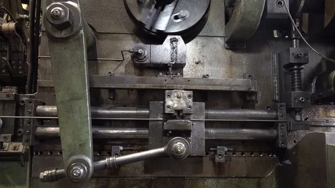 Automatic mechanical levers on bending machine for metal wire processing Stock Footage 106735209